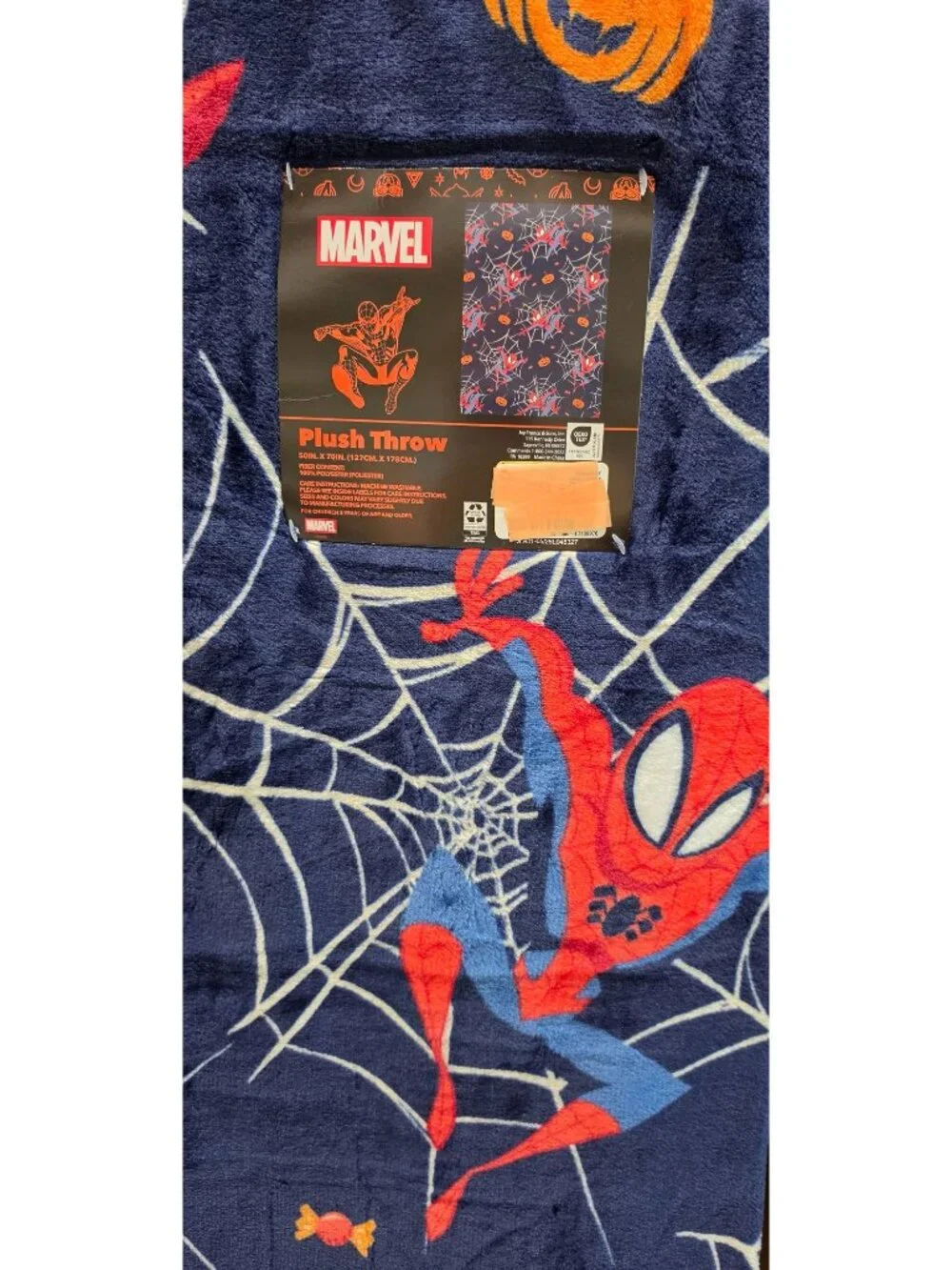 Marvel Spiderman Halloween Plush Throw Blanket